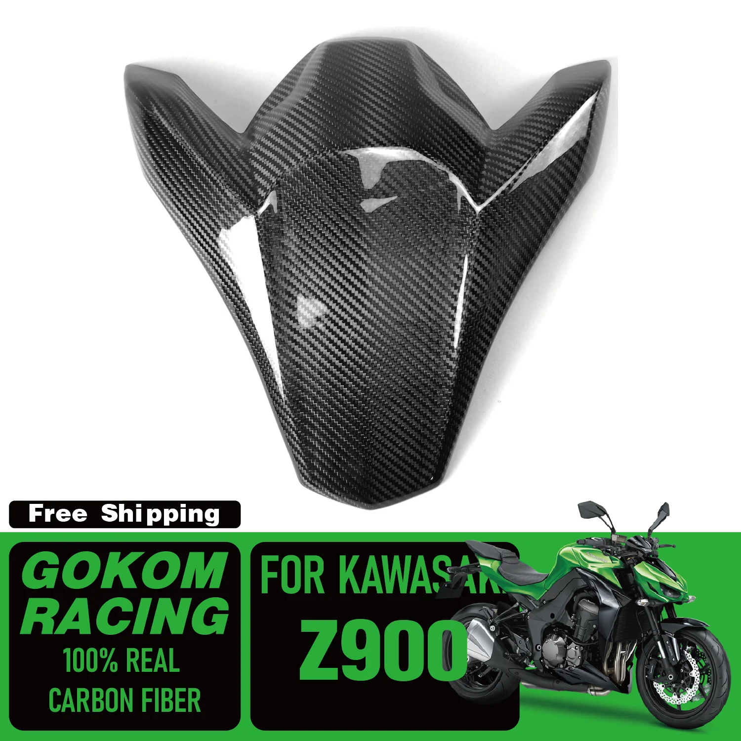 

Gokom Racing FOR Kawasaki Z900 2017+ SEAT UNIT COVER COWLING 100% REAL CARBON FIBER MOTORCYCLE PARTS ACCESSORIES