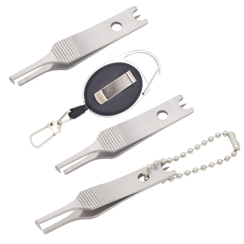 

Multifunctional Fishing Line Tweezers Cutter Hook Eye Cleaner Easy to Use G99D