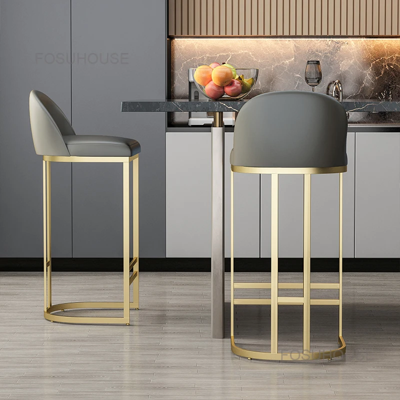 Light Luxury Home Creative Golden Bar Chairs Home Kitchen Furniture