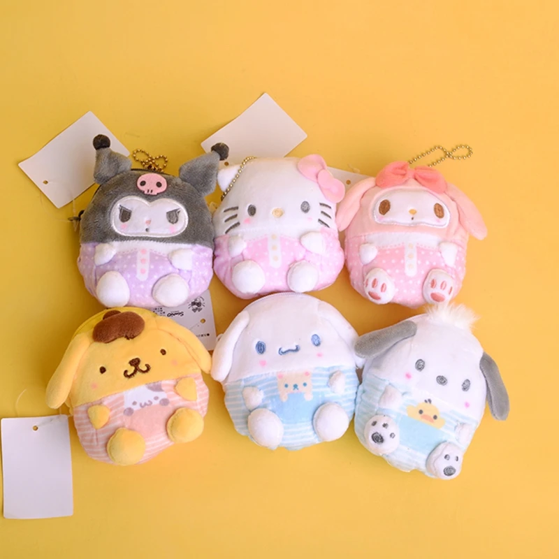 

Sanrio Симпатичная плюшевая аниме мелодия Kuromi Cinnamoroll, плюшевая кукла, кошелек, сумка для монет, подвеска, Хэллоуин, аксессуары Sanrio
