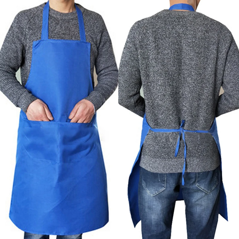 Waterproof Oil Cooking Apron kitchen apron cook apron cooking apron waterproof apron Women Men Kitchen Apron Front Pocket Dishwashing Cleaning Accessories