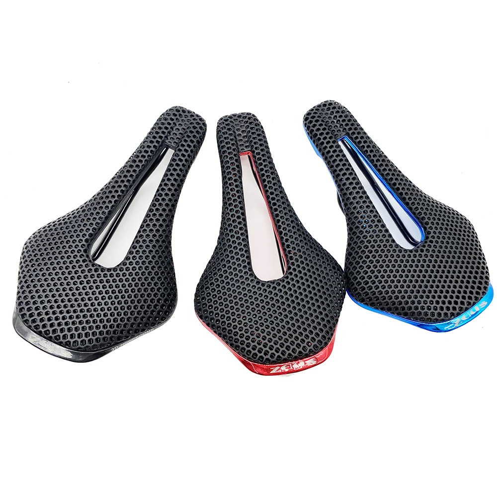 

ZEIUS Carbon Fiber 3D Printed Bike Saddle Ultralight Bicycle Cushion Breathable Hollow Road MTB Mountain Bike Seat