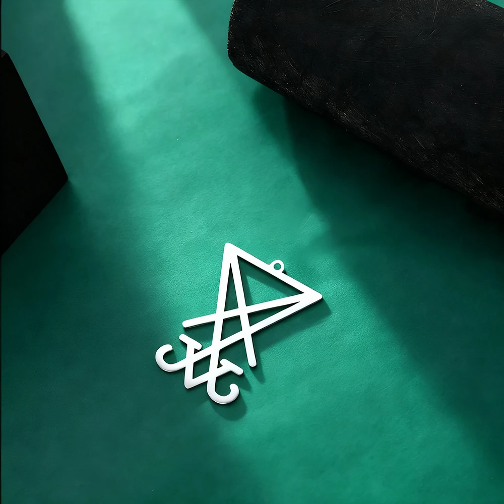 Leviathan Cross Sigil Pendant Set - Gothic Stainless Steel Amulet Jewelry Collection