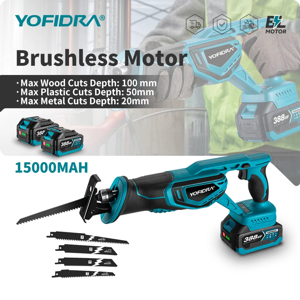 18V Brushless Reciprocating Saw Handsaw Multifunction Electric Saws for Metal Wood Pipe Cutting For 21V battery Pins electric saw,reciprocating saw,mini electric saw
