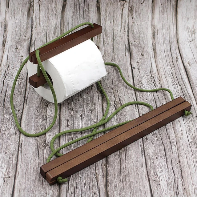 Wall-mounted Paper Holder Rustic Wood Stick Roll Paper Holder Wall Hanging  Storage Rack for Outdoor Camping Kitchen Bathroom - AliExpress