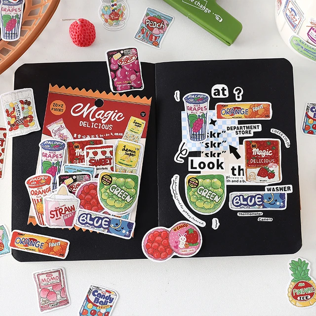 Food Stickers Scrapbooking, Kawaii Food Diary Stickers