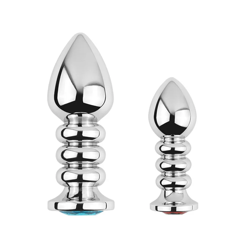 Stainless Steel Spiral Anal Bead Plug Metal Prostate Massage Toy_voghion.com