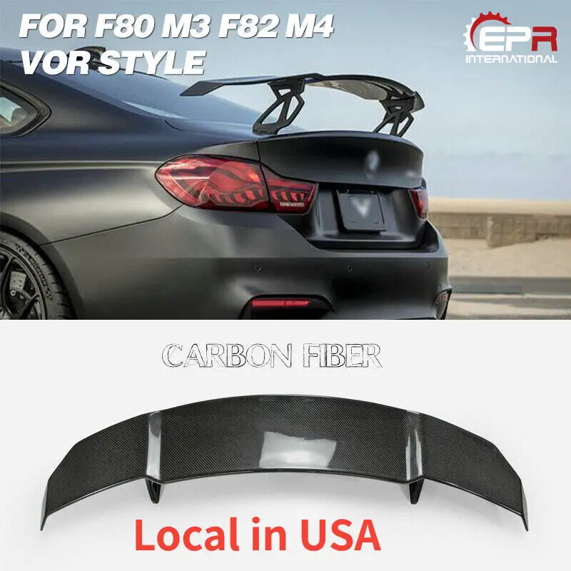 

(Местное в США) для BMW 14-17 F80 M3 F82 M4 VOR стиль углеродное волокно задний багажник GT Спойлер Крыло