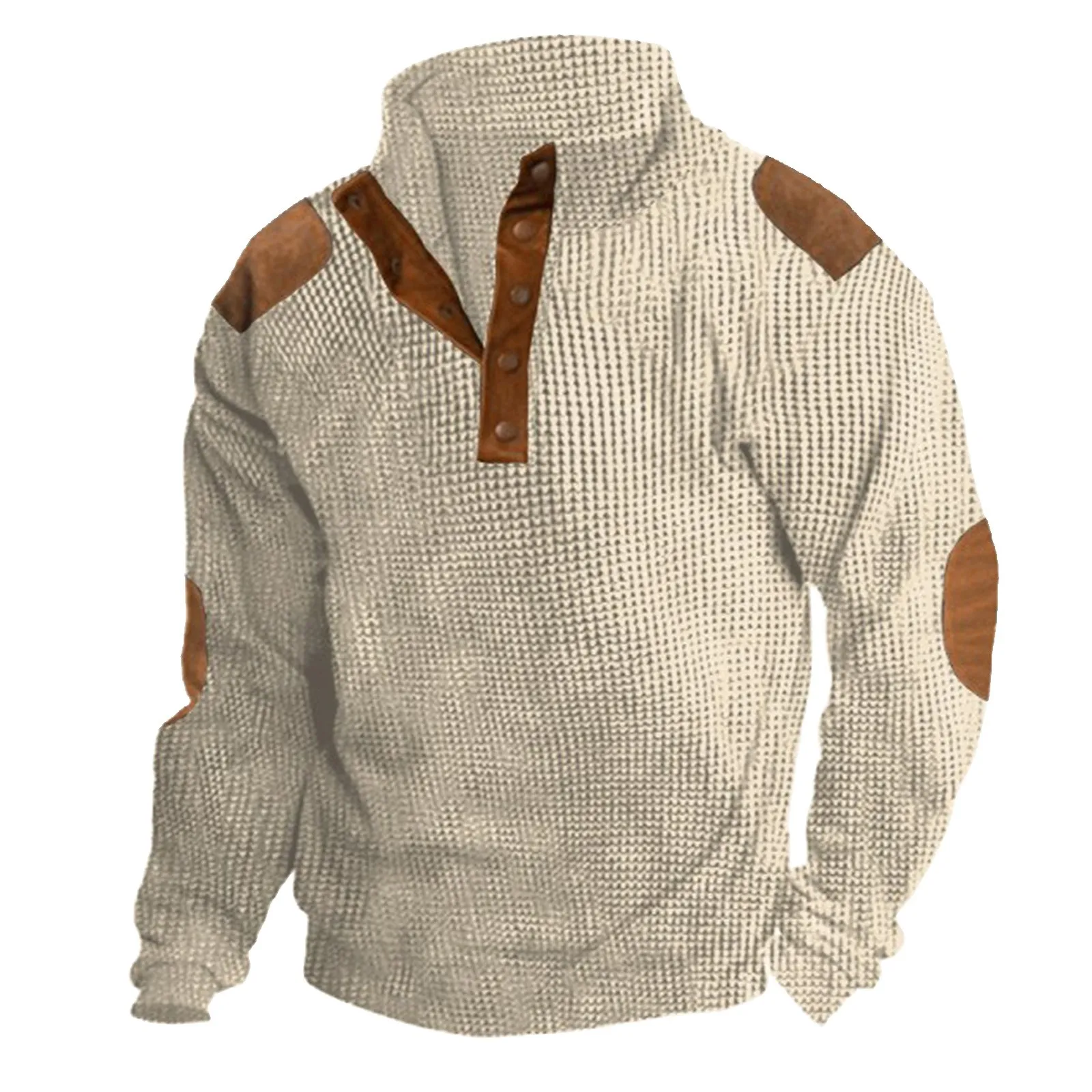 

Свитшот мужской с воротником-стойкой, уличный Повседневный свитер, топ в винтажном западном стиле с цветными блоками, весна-осень