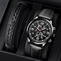 Mens Watches Stainless Steel Leather Quartz Wrist Watch Man Business Watch Calendar Date Luminous Male Casual Bracelet Clock 1