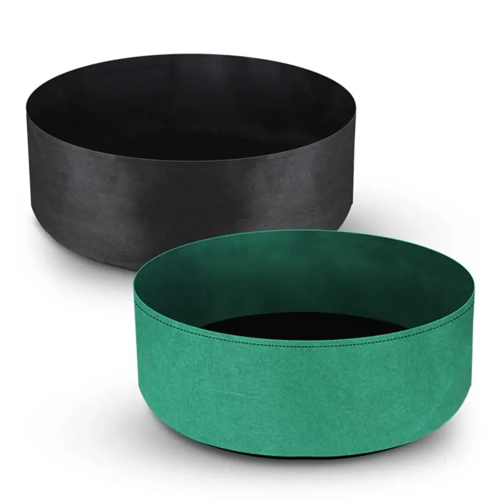 Close-up of stitched fabric on grow bag