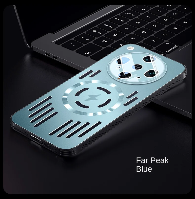 Premium Hard Metal Heat Dissipation Magnetic Wireless Charging Protective Back Cover Case