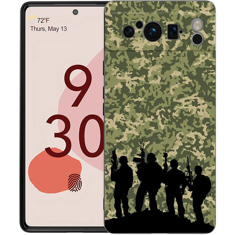 Camouflage Military-Grade Shockproof Phone Case - Soft TPU Black Cover