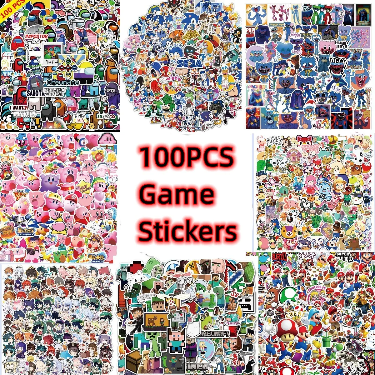 100pcspackGameGraffitiStickerClassicToyDIYSkateboardGuitar
