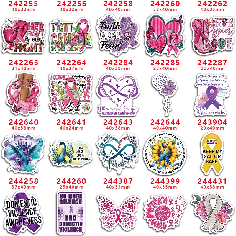 DIY Craft Supplies Cartoon Character Flat Back Planar Resins 10 pieces , Caring For Breast Cancer PR242255