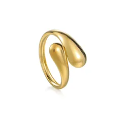 Elegant 925 Sterling Silver Handmade Irregular Lines Ring - Fashionable Unisex Jewelry - Resizable (Gold 02)
