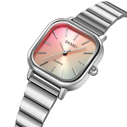 Skmei Women's Luxury Stainless Steel Bracelet Watch - Stylish Waterproof Quartz Analog Wristwatch (Silver)