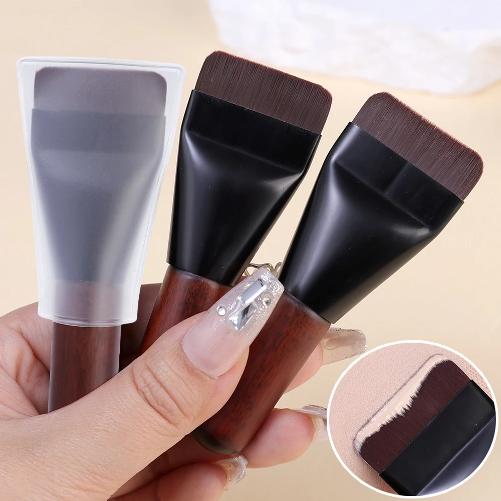 

Simple Mini Flat Top Foundation Brush Soft Hair Thin Face Contour Brush BB Cream Mixed Foundation Cream Makeup Brush Makeup Too