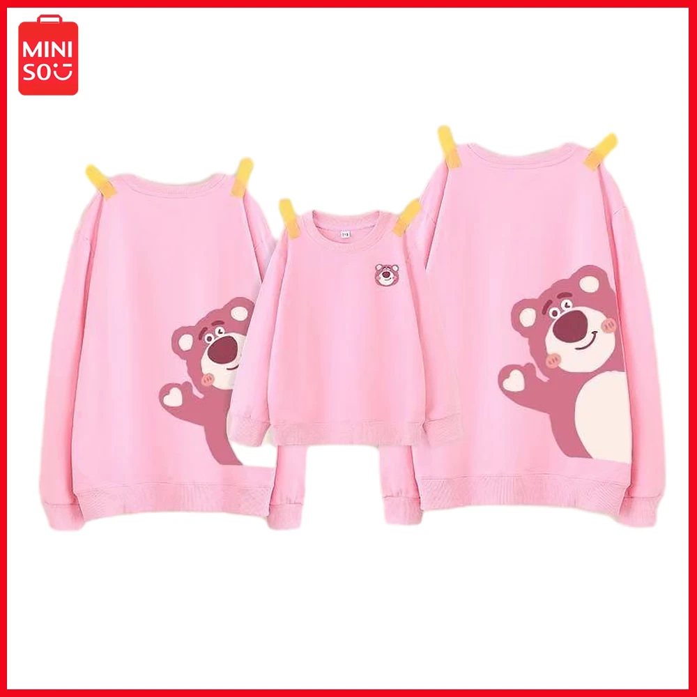

Miniso Lotso Family Pack Cotton Crewneck Hoodie A Family of Three and Four Sets Long Sleeved Cartoon Family Pack Top Christmas