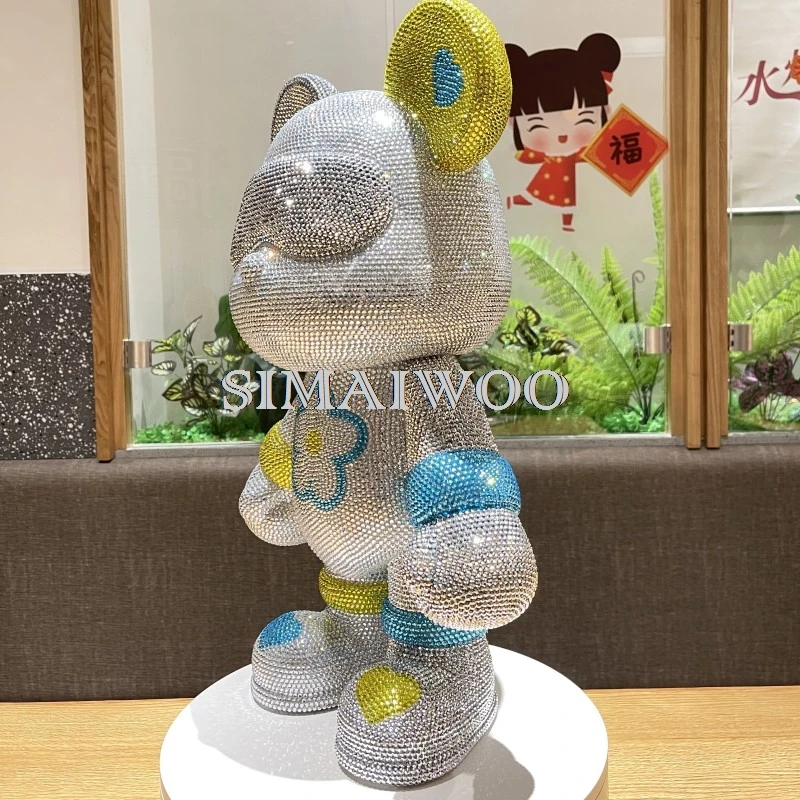 Anpassbare Strass Space Bear glänzende Kristall Tier Figur Handwerk Kreuzstich Mosaik Shop Dekor Puppe Weihnachtsgeschenk – Detail 8