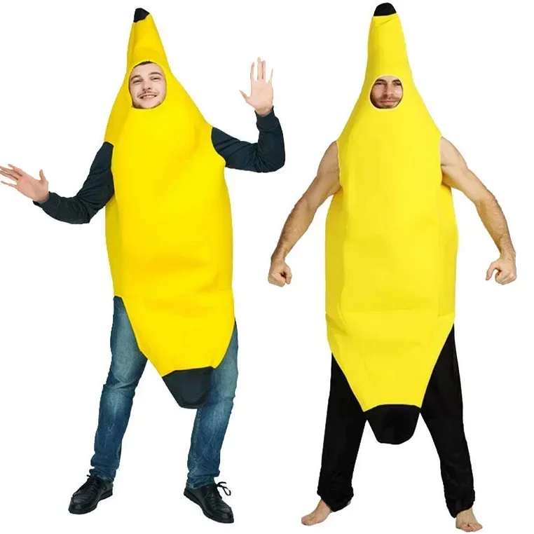 Adult Child Banana Costume for Halloween Parties Perfect for Stage Drama Carnivals Comedy Skits Soft Breathable Fabric