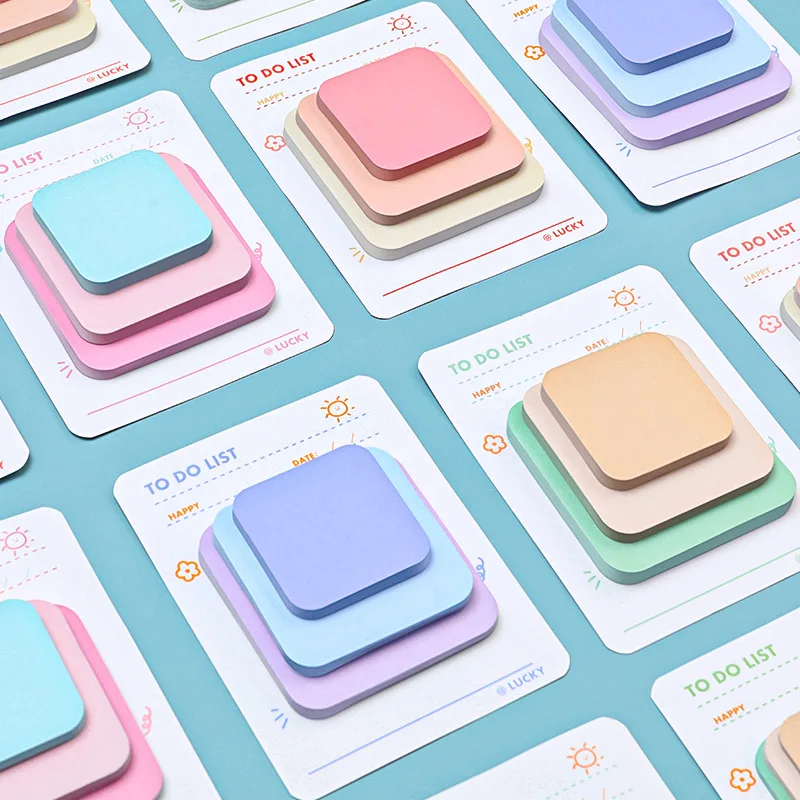 

Sticky Notes Creative 3 Size Square Pasteable 3 Color Paper Memo Pads Message Fridge Sticky Note Office School Supplies