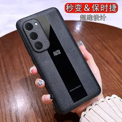 Tecno Spark Luxury Leather Anti - Drop Phone Case - Business Style for Tecno spark 40 (Carbon Fiber Black)