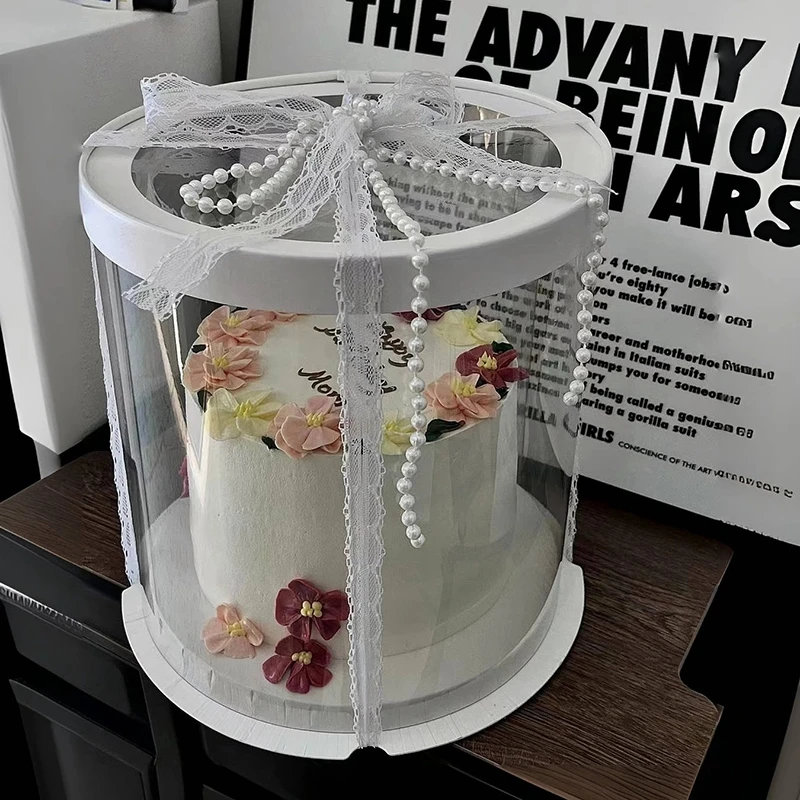 2pcs Round Birthday Cake Packaging Box, Transparent Gift Wrapping Container for Layered... - SKU RCPB1750 - UGI Packaging