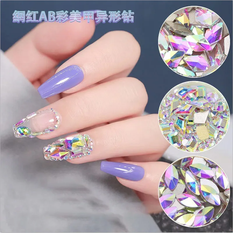 Luxury Shiny Diamond Nail Art Rhinestones Kit Glass Crystal