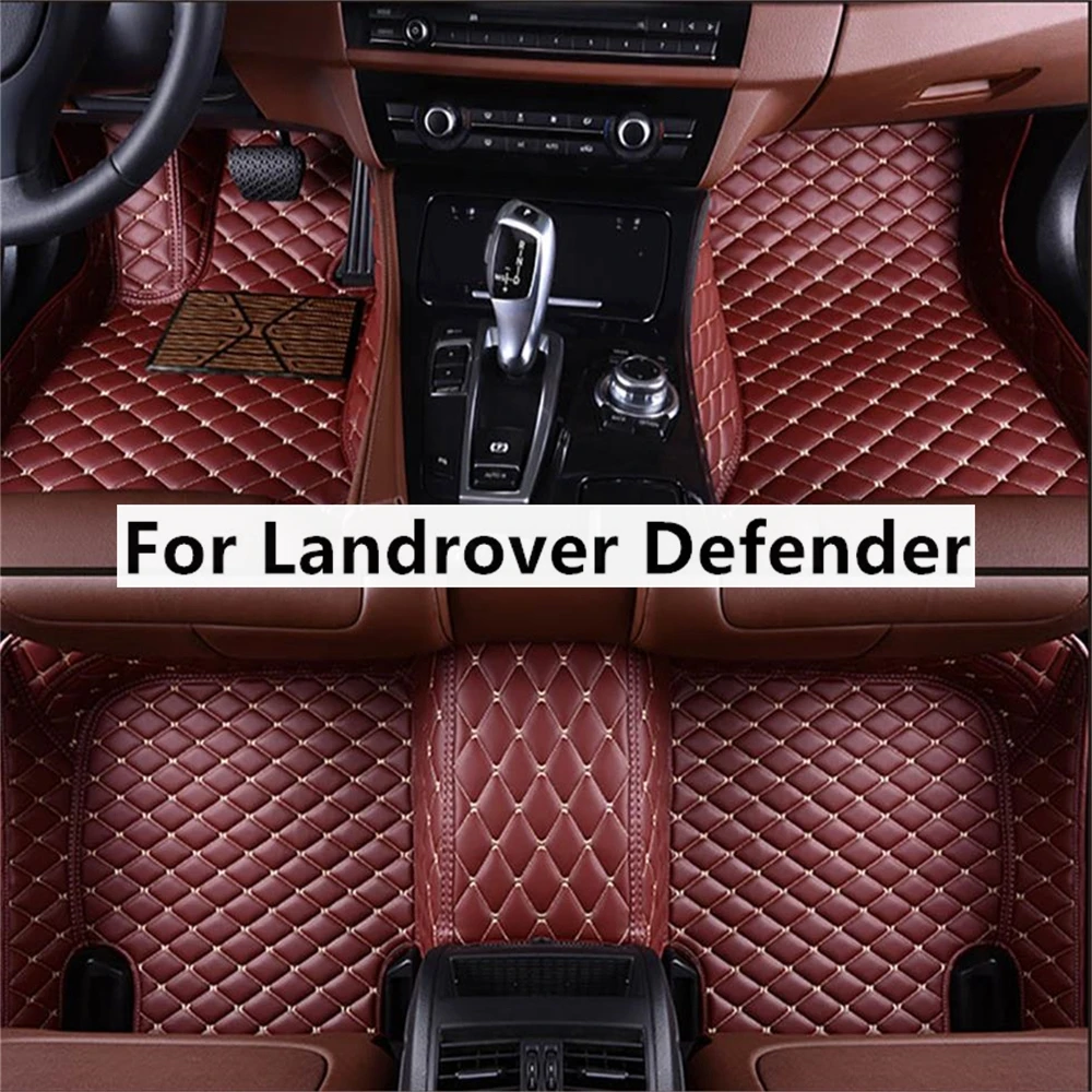 

Solid Color Diamond Custom Car Floor Mats For Landrover Defender 5Seats Model Auto Carpets Foot Coche Accessories