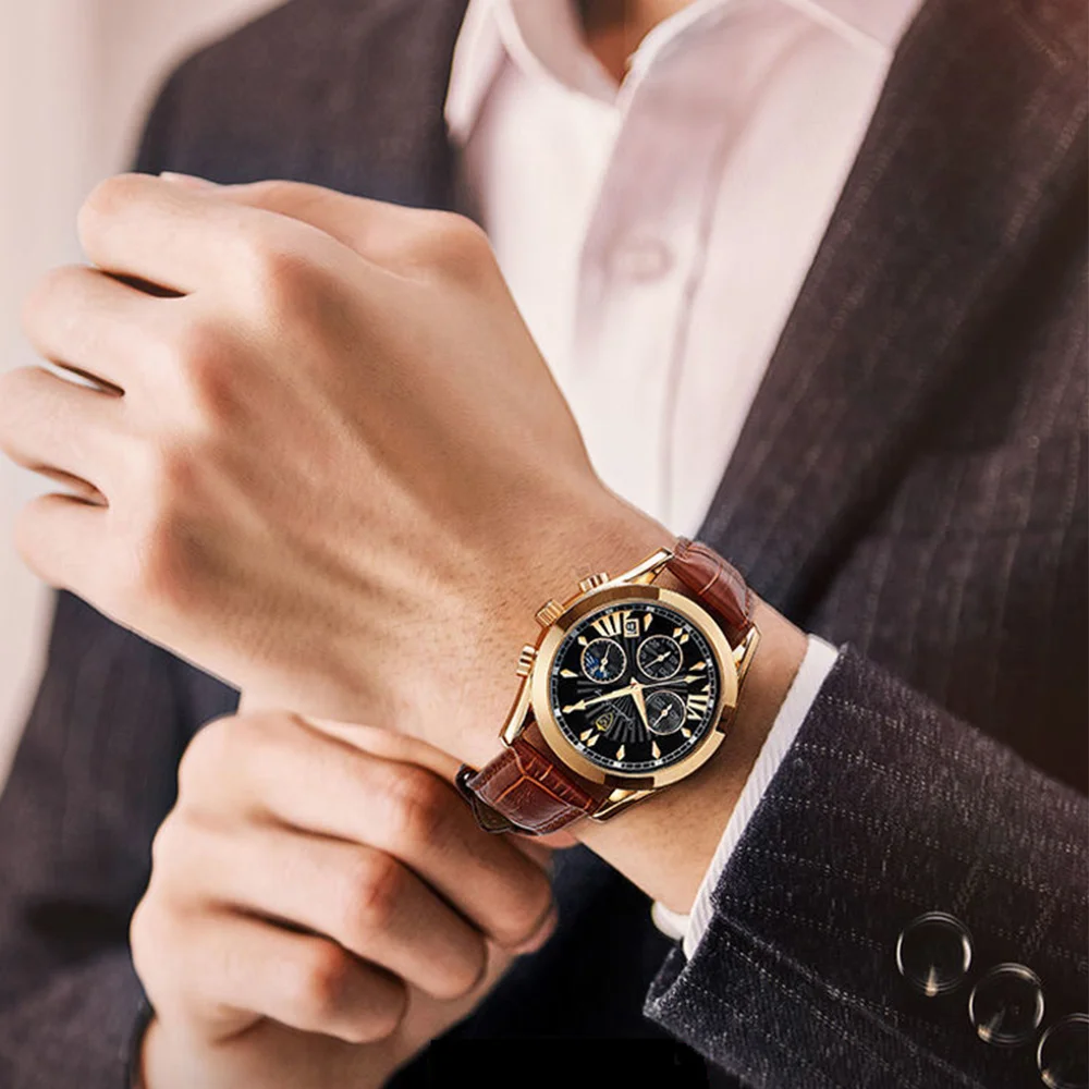 Quartz Watch For Men Top Brand Chronograph Function Waterproof Clock Luminous Date Luxury Steel Band Men Watch Reloj Hombre