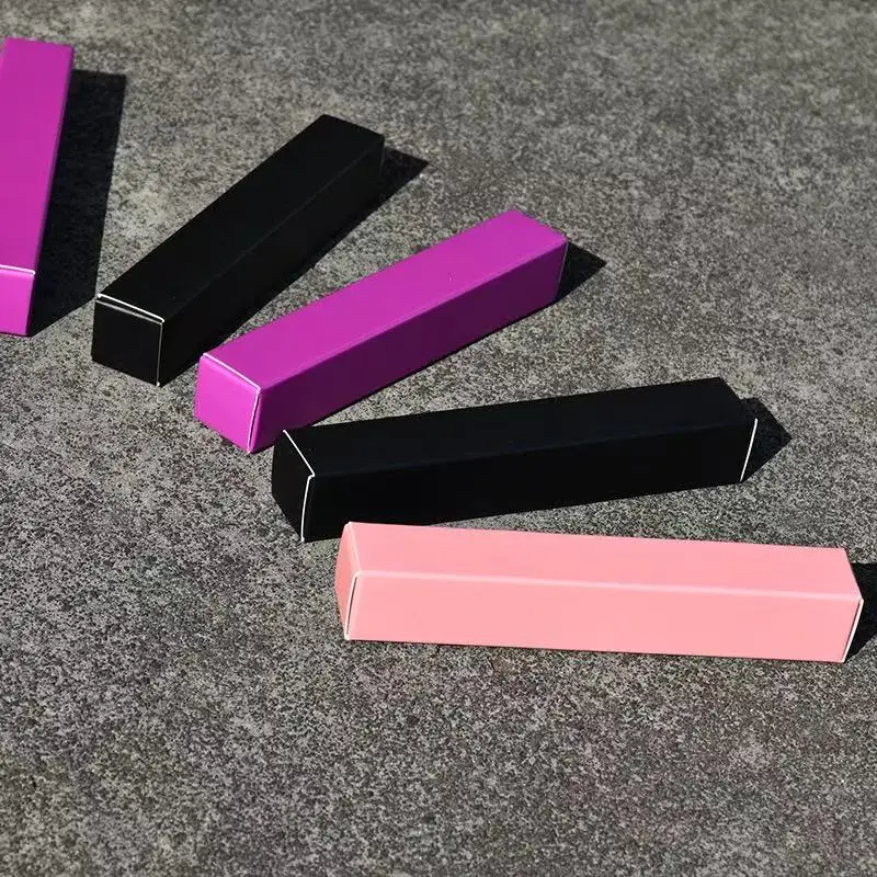 Folding Carton Custom Lip Gloss Boxes – Black & White Paper Packaging with Logo Printin... - SKU FCB11481 - UGI Packaging