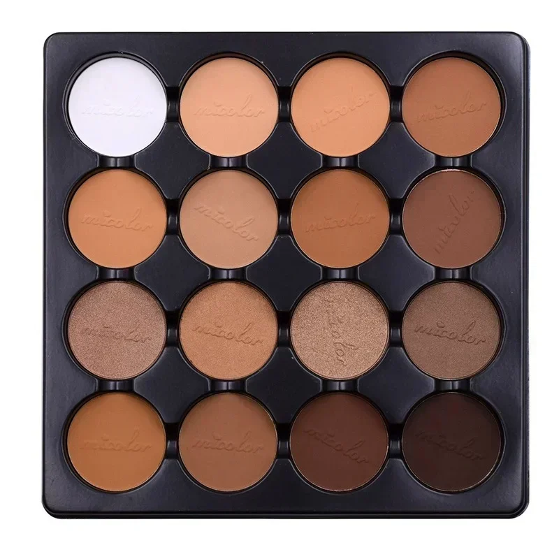 Фото Матовый контур Micolor 16 цветов компактные боковые тени для носа Палетка для макияжа бронзер пудра для лица Контурная Палитра Косметика №3
