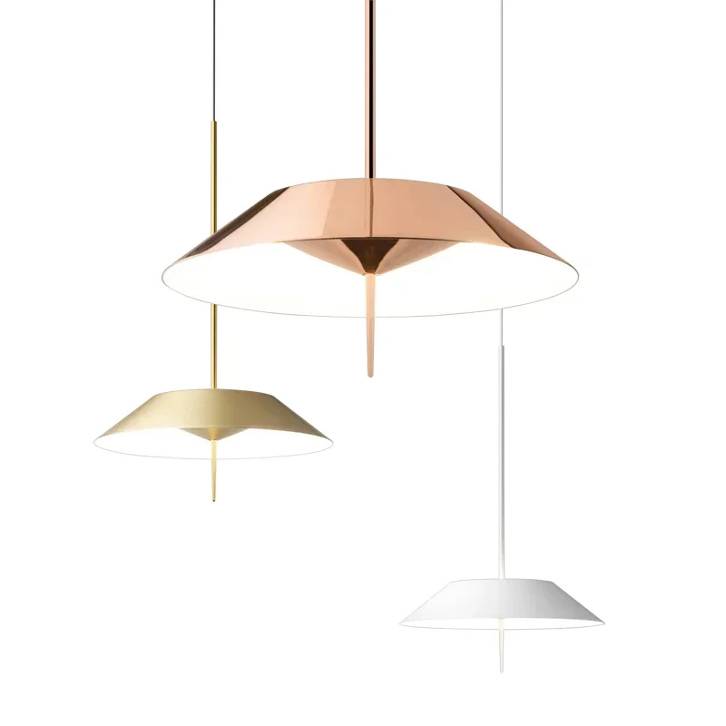 Description Picture 6 of itemModern minimalist restaurant LED chandelier painted umbrella metal Nordic dining table living room home decoration chandelier