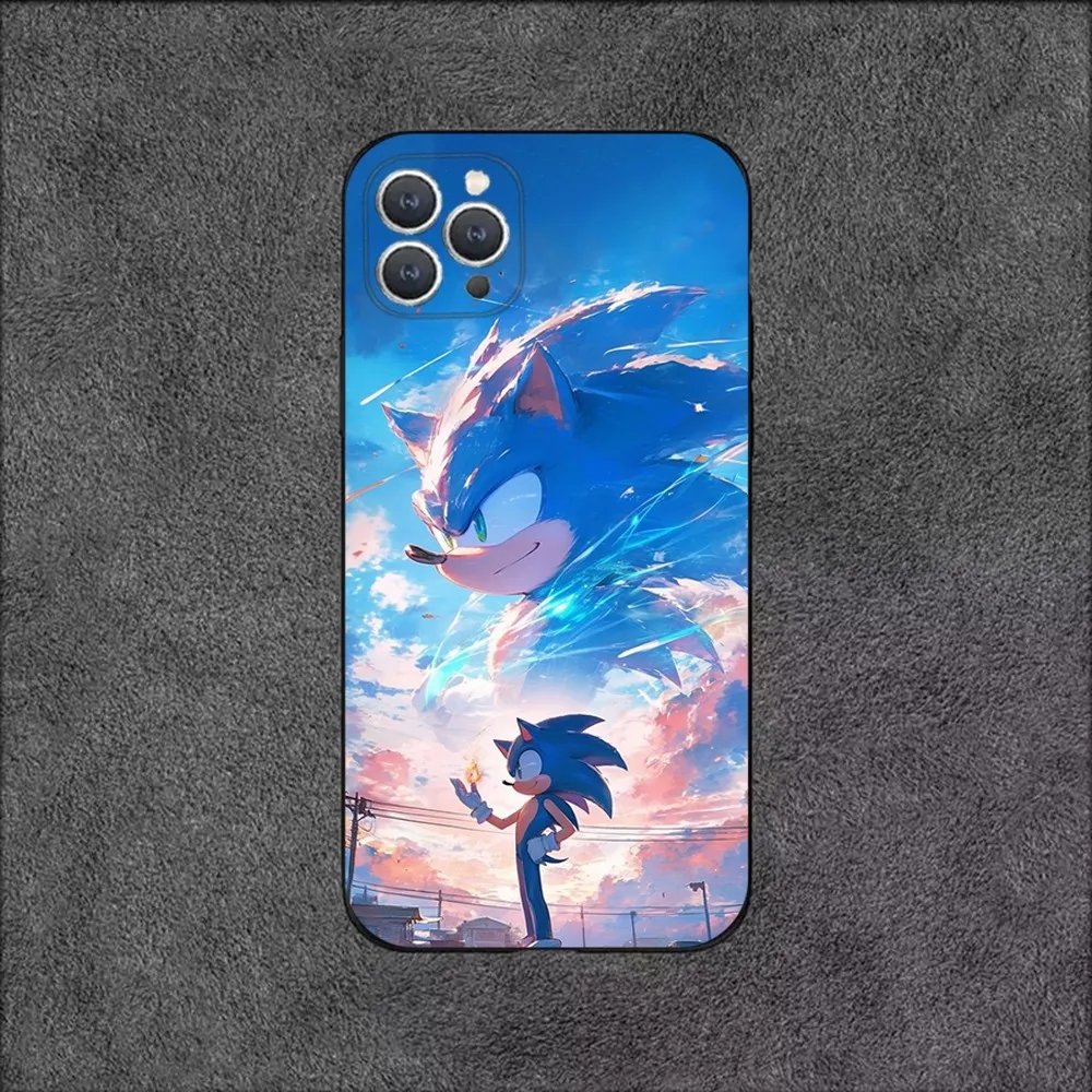 thumbnail image 1 of Funda de teléfono SonicS H-Hedgehog para iPhone 15, 14, 13, 12, 11, Plus, Pro Max, XS, X, XR, SE, Mini, 8, 7, funda de silicona suave negra, 1 of 5