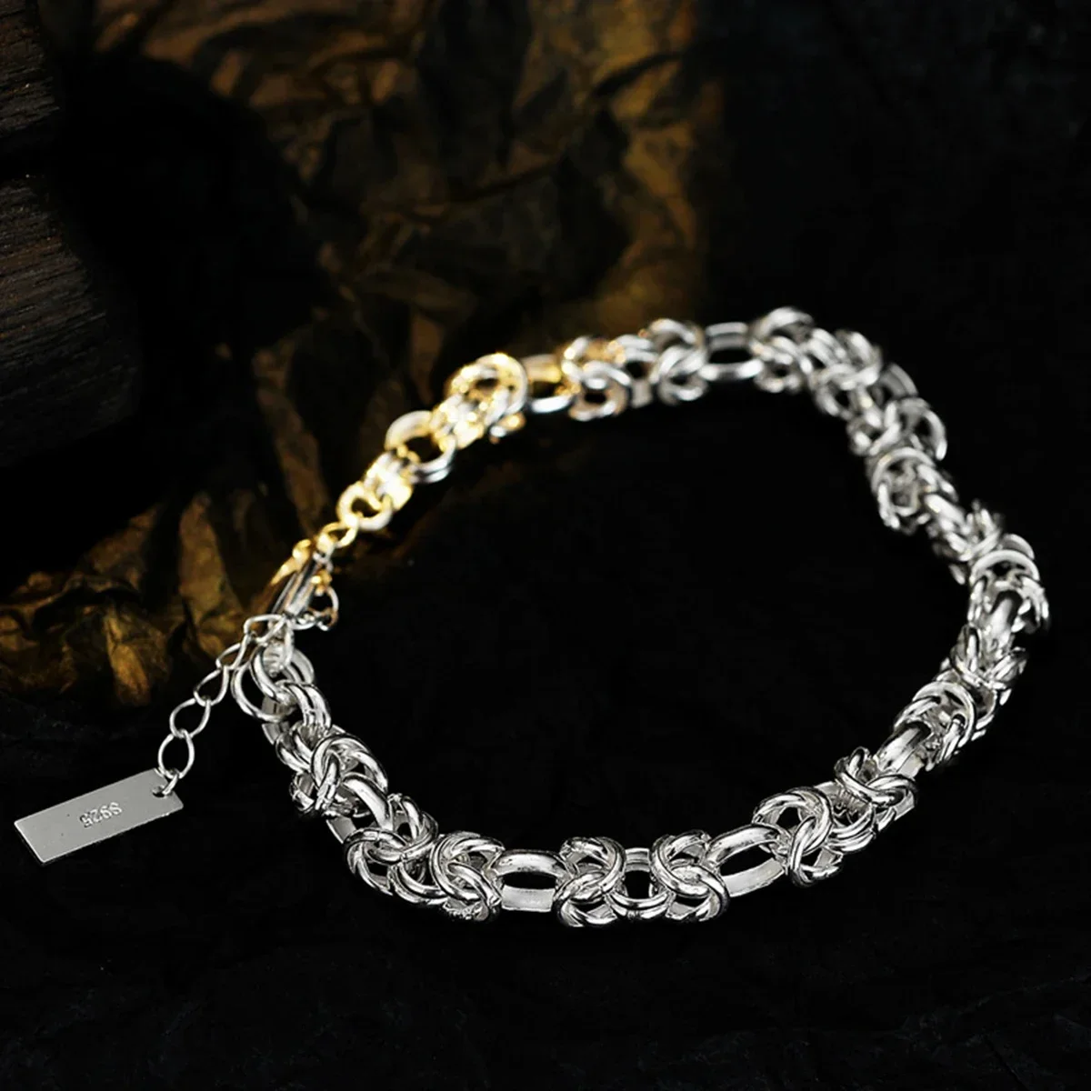 

Fashionable Classic S925 Sterling Silver Geometric Chain Bracelet for Men and Women's Party Bracelets, Wedding Jewelry Gifts
