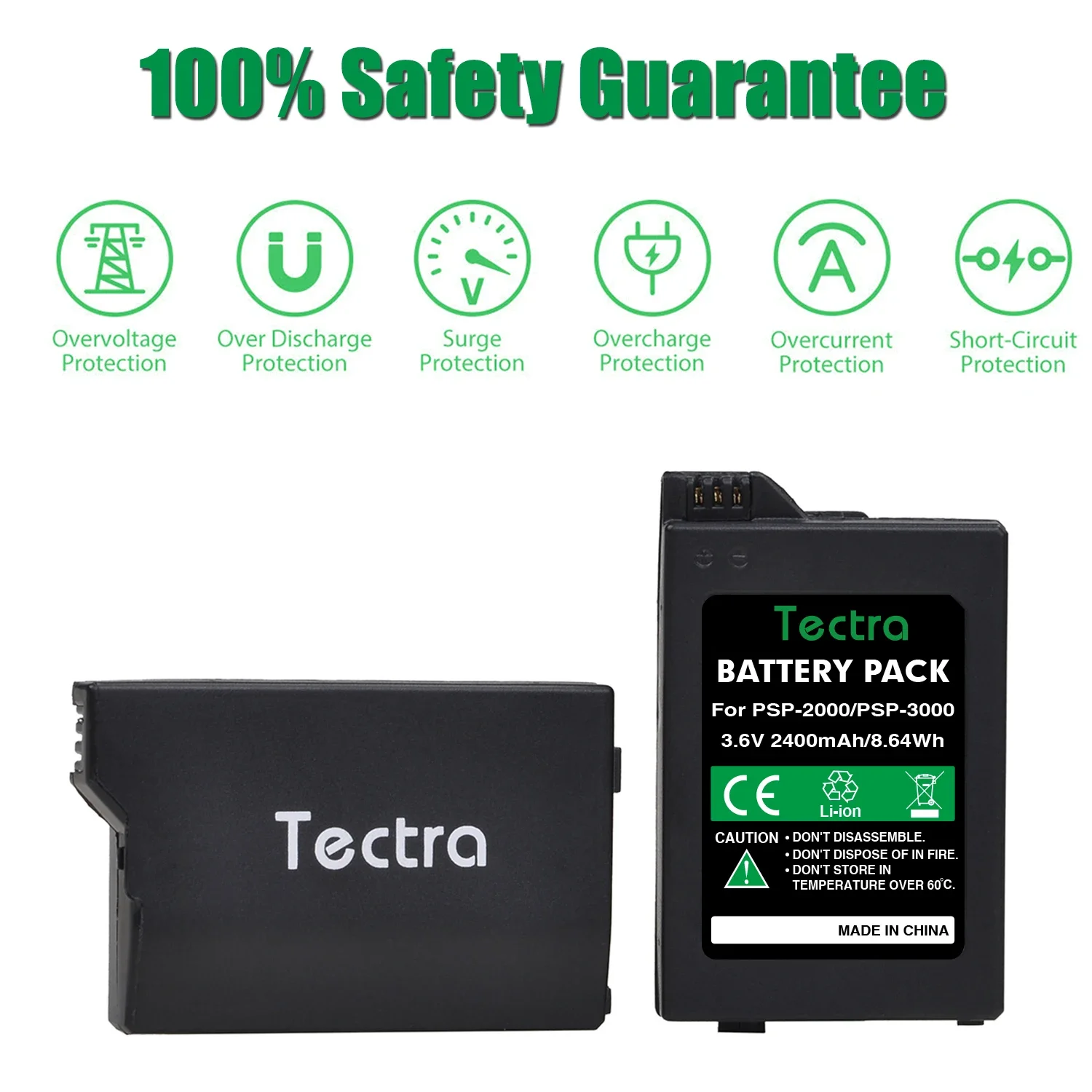 1PCS 3.6V 2400mAh PSP S110 PSP-2000 Bateria PSP-3000 Battery for Sony Gamepad PlayStation Portable Controller Accessories
