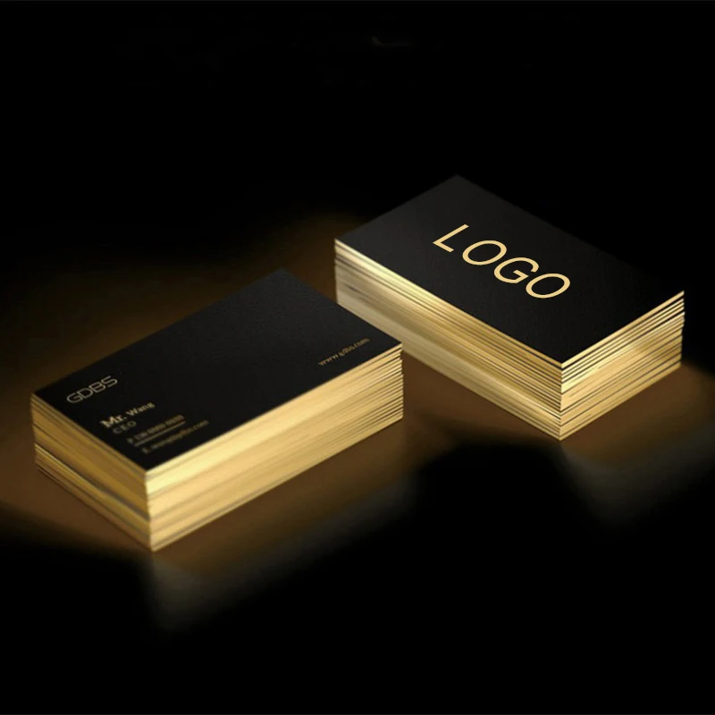 100PCS Business Card High-end Gold foil Double-sided Printing Business Card Paper 90*54MM