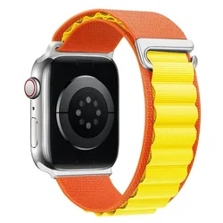 Premium Alpine Loop Nylon Strap for Apple Watch Band - Durable and Stylish Bracelet Watchband (13 Orange yellow)
