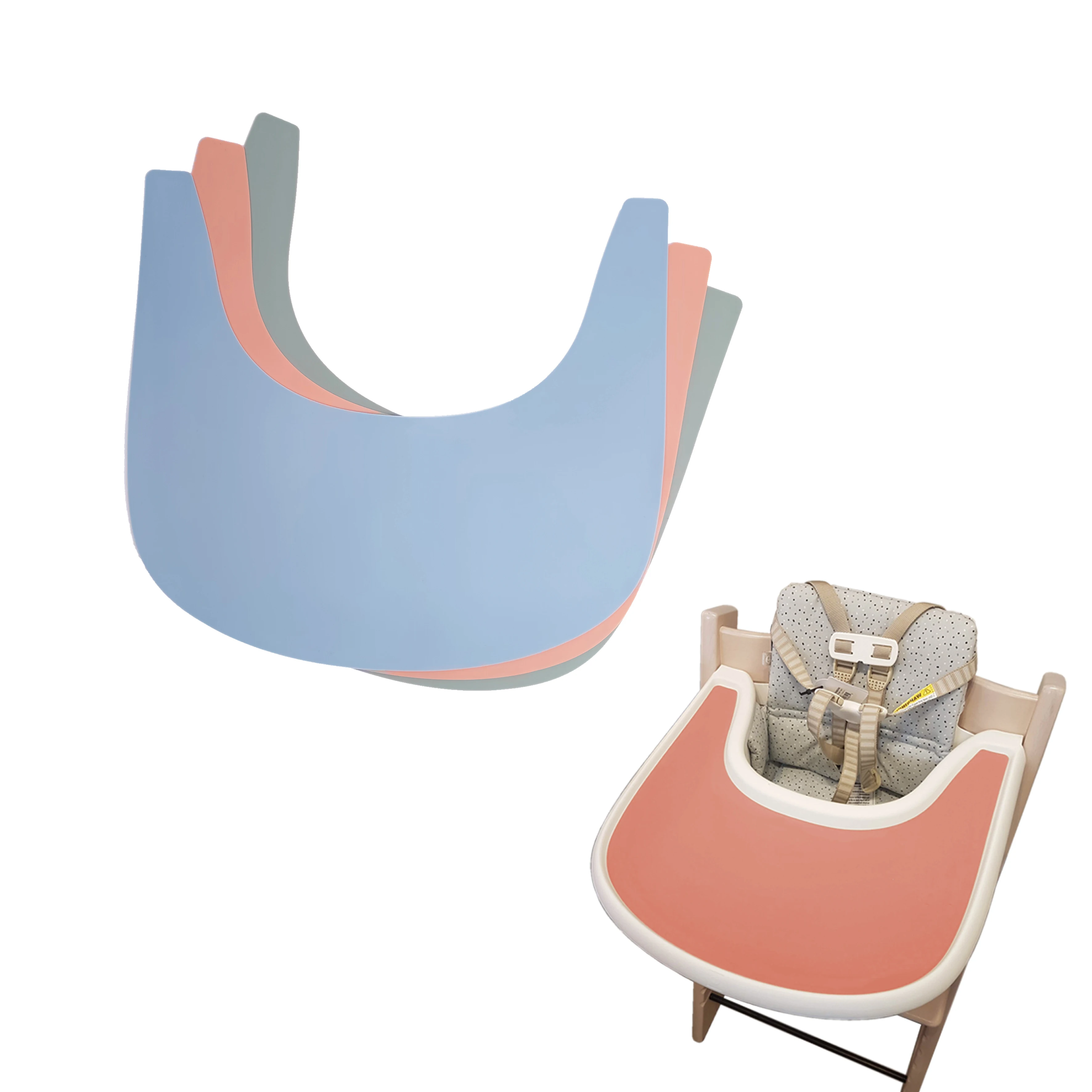 1pcs-Easy To Clean Trip Trap Placemat Silicone Baby Dining Feeding Mat Highchair Flat Tray Placemat For Baby 2