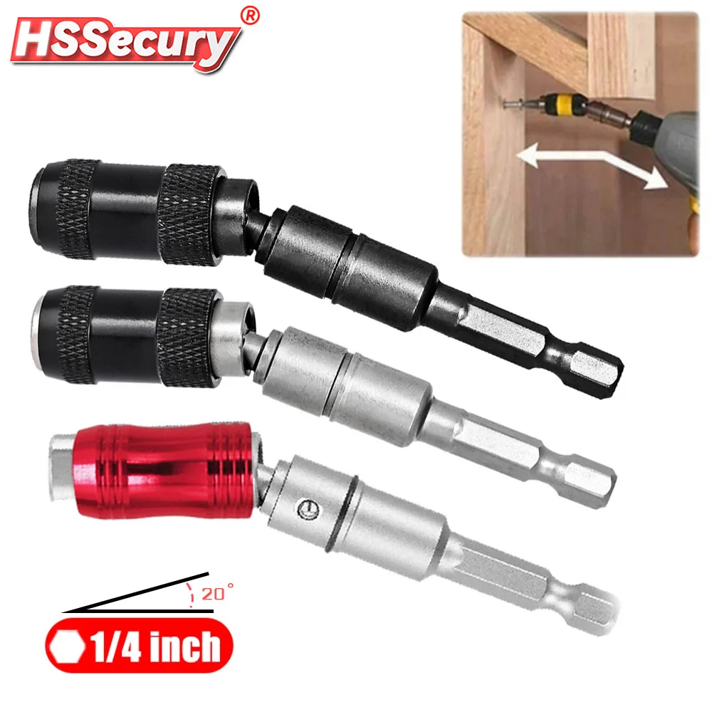 1/4&quot Hex Magnetic Screw Drill 20° Pivoting Locking Bit Quick Change Holder Guide Woodworking Screwdriver Extension Rod | Инструменты