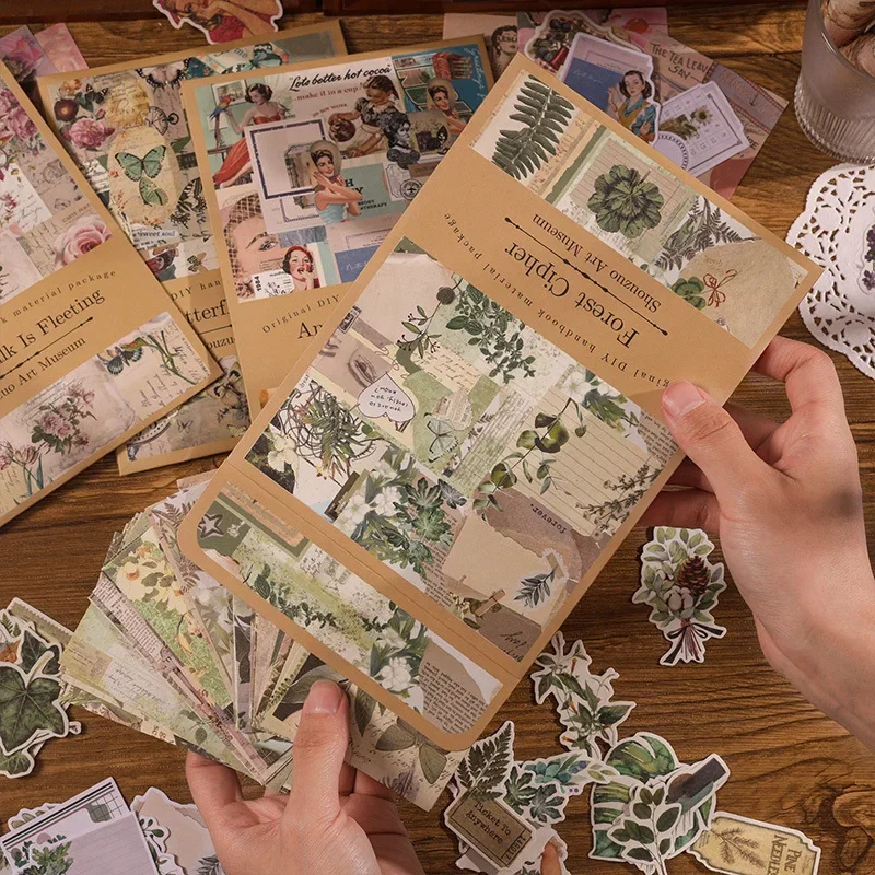 Vintage stickers Material paper Scrapbooking Creative DIY Diary album materials DIY Junk Journal Supplies 100 pcs/pack