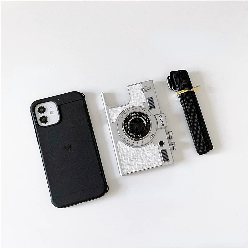 Lanyard Iphone 12 Pro Max Vintage Camera Case 3D Retro Camera