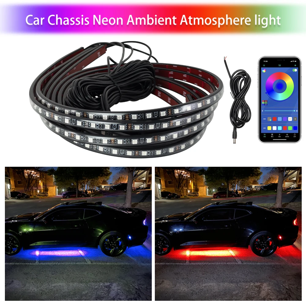 Auto-Chassis Flexible LED-Lichtleiste LED-Unterbodenbeleuchtung APP-Steuerung RGB Neon Dekorative Lampe für Honda Hyundai Kia Mercedes Benz VW