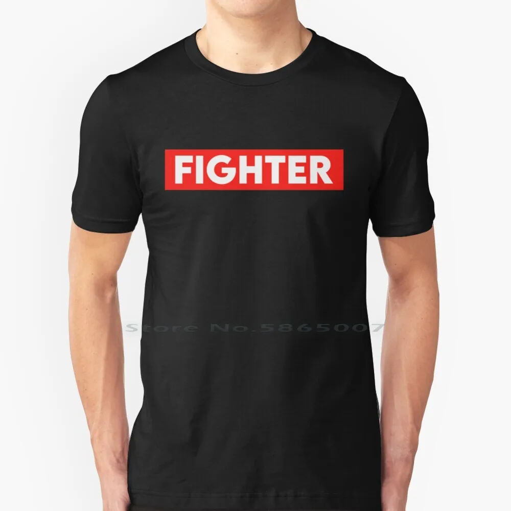 Fighter Design T Shirt 100% Cotone Fighter Design Kickboxing Rosso E Bianco Rico Citazione Rico Van Hoanche Team Rico Team Badr Hari