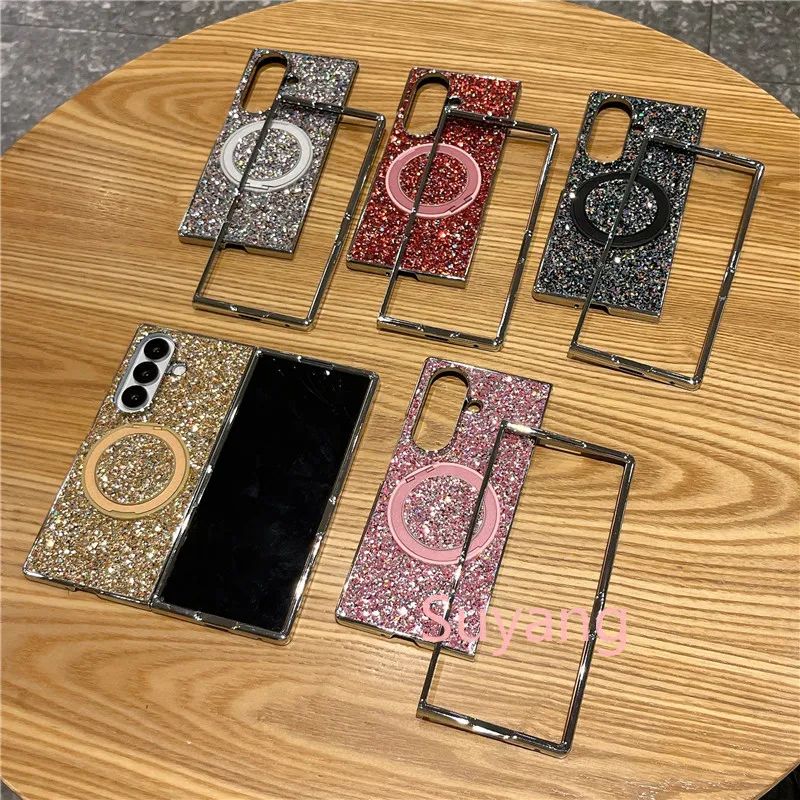 Magnetic Phone Case For Samsung Galaxy Z Fold With Ring Kickstand_voghion.com