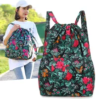 Women's Backpack Drawstring Large Capacity Lightweight Leisure Minimalist Portable Shopping Traveling Female's Backpack 2