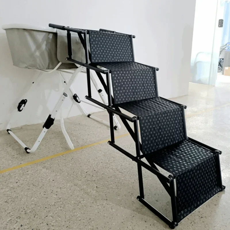 Foldable Pet Ladder Outdoor Vehicle Folding Stairs for Dogs New Foldable Pet Ladder for Bath Rack Cart Free Your Hands