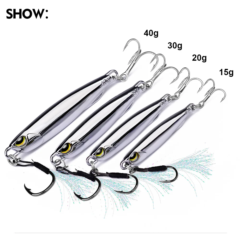 Silber Metallguss Jig Löffel 15/20/30/40g lebendige Vibrationen Shore Casting Jigging Long Shot See barsch Angeln locken künstlichen Köder – Detail 2