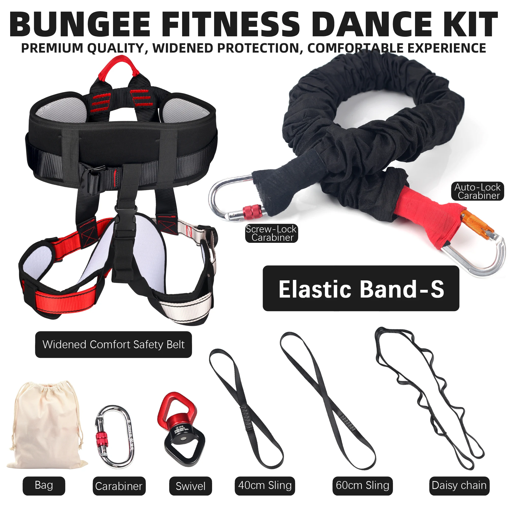 Gym Bungee Fitness Equipment Set Heavy Cord Bungee Dance Resistance Belt Rope Workout Fitness Professional Training Equipment